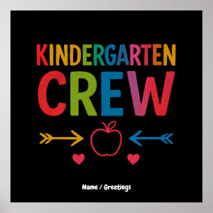 Kinder Crew Kindergarten Spaß zurück zur Schule Poster