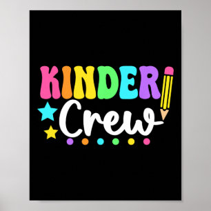 Kinder Crew Kindergarten Zurück zur Schule Lehrer  Poster