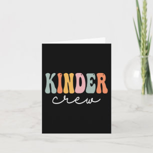 Kinder Crew Retro Groovy Vintag Happy First Day O Karte