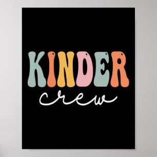 Kinder-Crew Retro Groovy Vintage Happy Erster Schu Poster