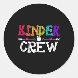 Kinder-Crew zurück zur Schule Kindergarten-Lehrer Runder Aufkleber