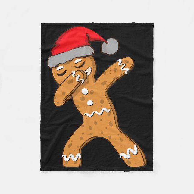 Kinder Dabbing Dab Gingerbread Mann Xmas Girls Boy Fleecedecke (Vorderseite)