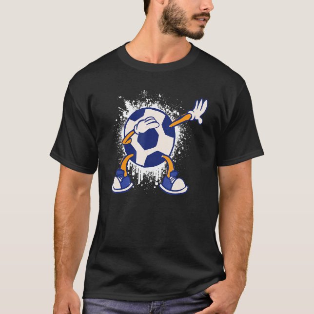Kinder Dabbing Fußballspieler für Fußballfans T-Shirt (Vorderseite)