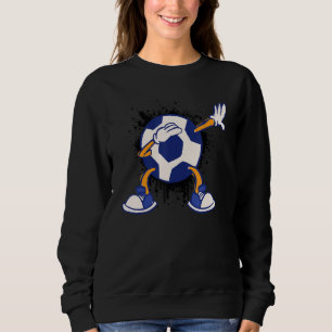 Kinder Dabbing Fußballspieler für Fußballfans weiß Sweatshirt