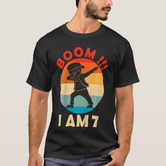 Kinder Dabbing Junge 7. Geburtstag Outfit 7 Sieben T-Shirt
