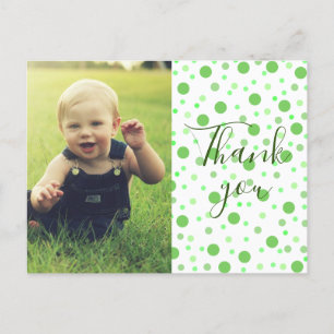 Kinder Danke, Green Polka Postkarte