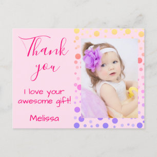 Kinder Danke Niedlich Gepunktet Postkarte