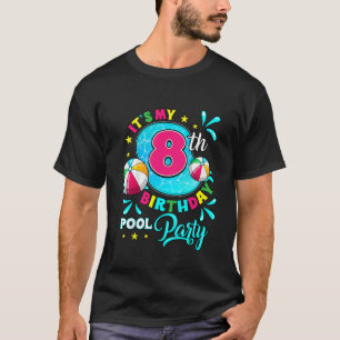 Kinder Das ist mein 8. Geburtstag Pool Party 8 Jah T-Shirt