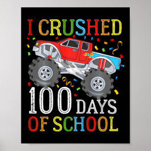 Kinder, denen ich 100 Tage Schulmonster-Lkw zum Op Poster