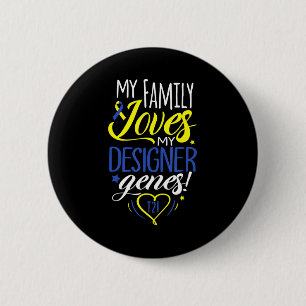 Kinder der Familie T21 World Down Syndrome Awarene Button