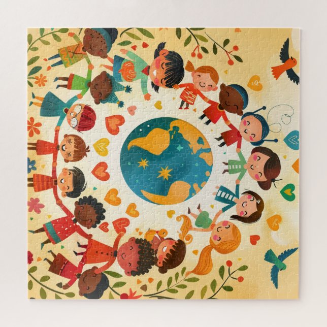 Kinder der Welt — Vielfalt und Frieden Puzzle (Horizontal)