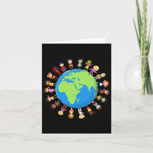 Kinder des Earth Day auf der ganzen Welt Karte