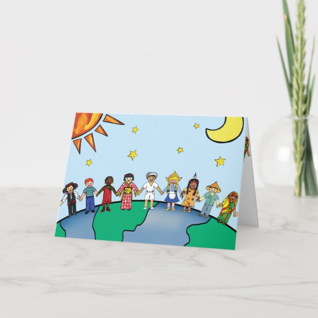 Kinder des Weltgrußes Karte-Neu Karte (Vorderseite)