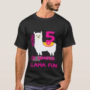 Kinder, die 5 sind, haben ganzen Llama-Spaß 5. Geb T-Shirt