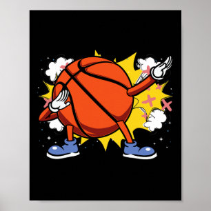 Kinder, die den amerikanischen Bysketbyll-Player f Poster