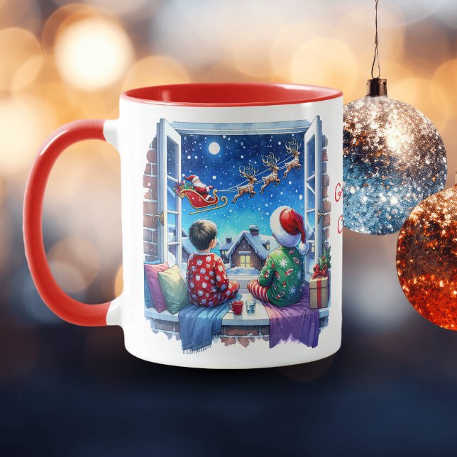 Kinder, die den Schlitten des Weihnachtsmannes Per Tasse (Von Creator hochgeladen)