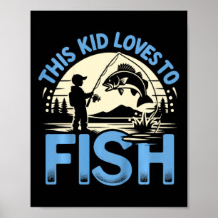 Kinder, die diese Liebe zum Fischen angeln Poster