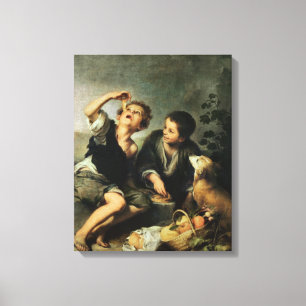 Kinder, die einen Kuchen essen, 1670-75 Leinwanddruck