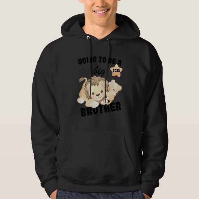 Kinder, die ich 2023 als großer Bruder ankündigen  Hoodie (Vorderseite)