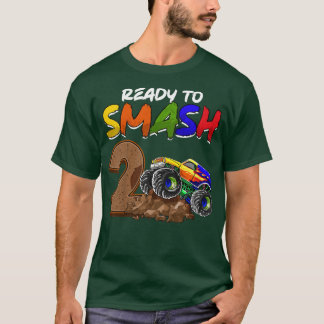 Kinder, die ich als 2-Monster-Lkw-Birt zerschlagen T-Shirt