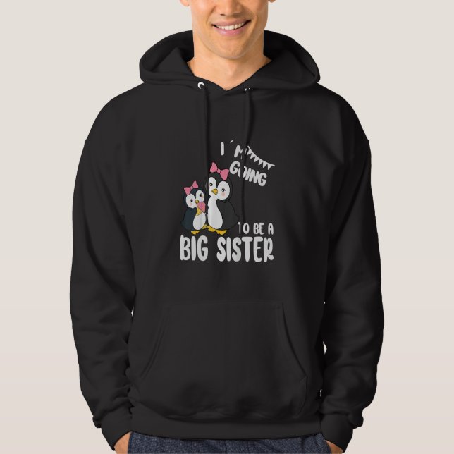Kinder, die ich als große Schwester Pinguin beförd Hoodie (Vorderseite)