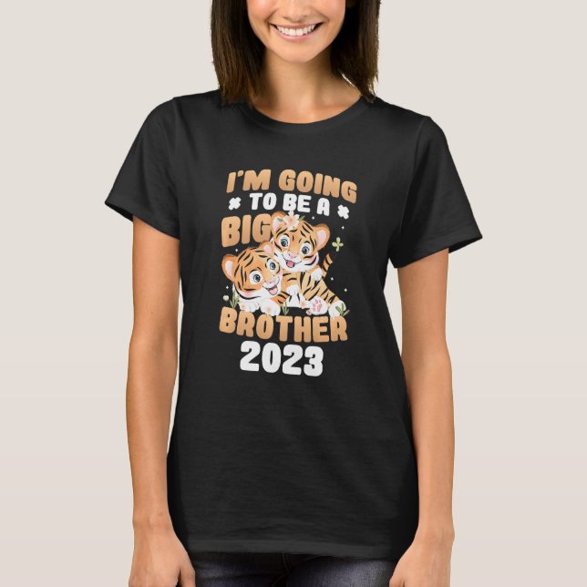 Kinder, die ich als großer Bruder 2023 schwanger w T-Shirt (Vorderseite)