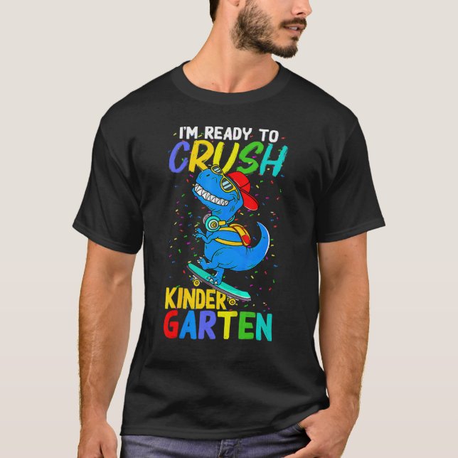 Kinder, die ich bereit bin, den Kindergarten Dinos T-Shirt (Vorderseite)