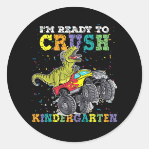 Kinder, die ich bereit bin, den Kindergarten-Monst Runder Aufkleber