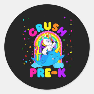 Kinder, die ich bereit bin, Pre-K Unicorn zu zerdr Runder Aufkleber