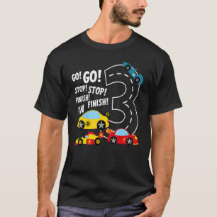 Kinder, die ich bin 3 Jahre alt Race Racing Fahrer T-Shirt