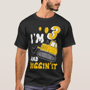 Kinder, die ich bin 3 und graben es 3 Jahre Jungen T-Shirt