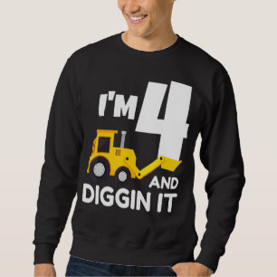 Kinder, die ich bin, 4 Jahre alt und bauliche LKW- Sweatshirt
