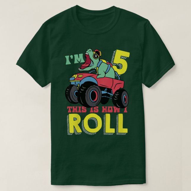 Kinder, die ich bin 5 So Roll Monster Truck 5th Bo T-Shirt (Design vorne)