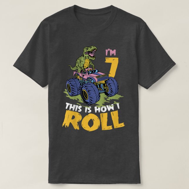 Kinder, die ich bin 7 So Roll Monster Truck 7. T-Shirt (Design vorne)