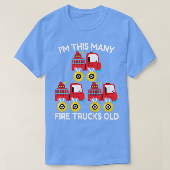 Kinder, die ich bin so viele Feuerwehrfahrzeuge Mo T-Shirt (Design vorne)