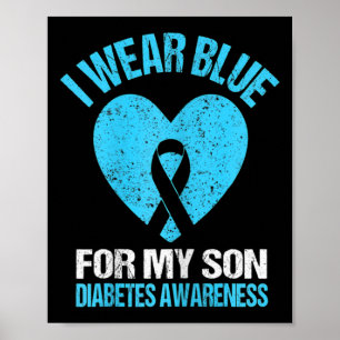 Kinder, die ich blau für meinen Sohn trage Diabete Poster