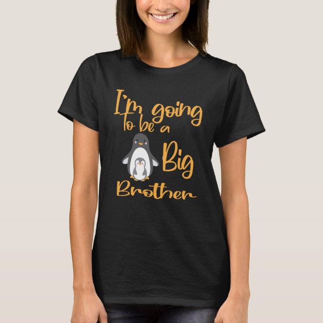 Kinder, die ich ein großer Bruder-Pinguin sein wer T-Shirt (Vorderseite)