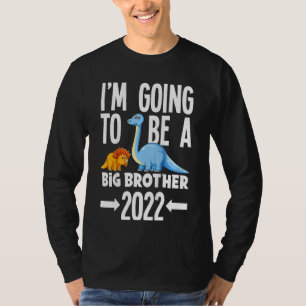Kinder, die ich ein großer Bruder werden 2022 Dino T-Shirt