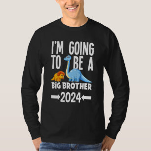 Kinder, die ich ein großer Bruder werden 2024 Dino T-Shirt
