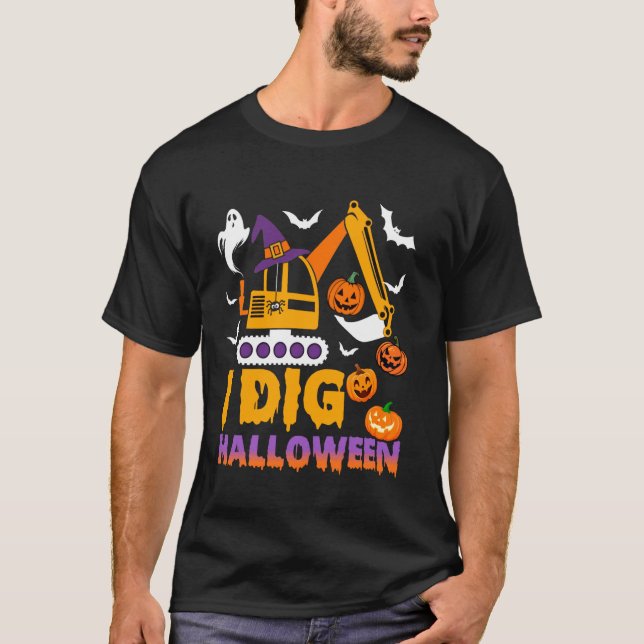 Kinder, die ich Halloween-TraktorenbauDigger T T-Shirt (Vorderseite)