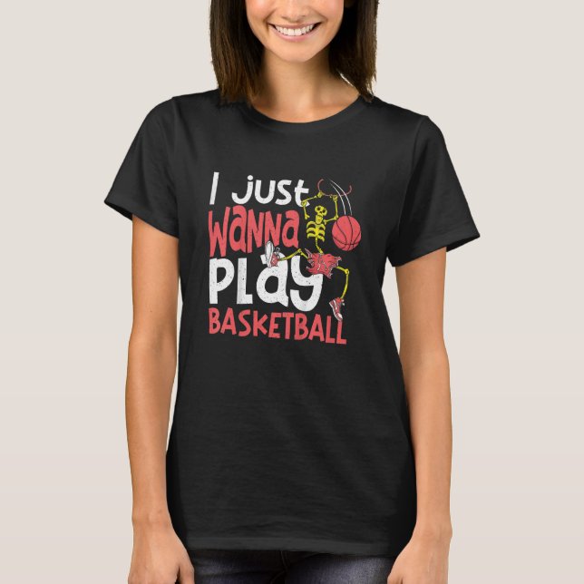 Kinder, die ich nur spielen will Basketball Basket T-Shirt (Vorderseite)