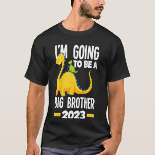 Kinder, die ich werde ein großer Bruder 2023 Dinos T-Shirt