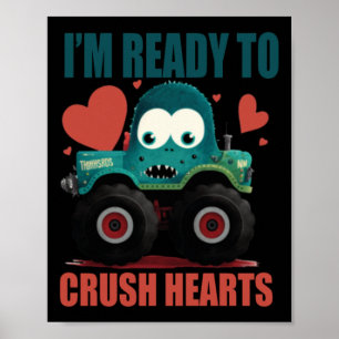 Kinder, die ich zerreiße Herzen Monster Lkw Kleink Poster
