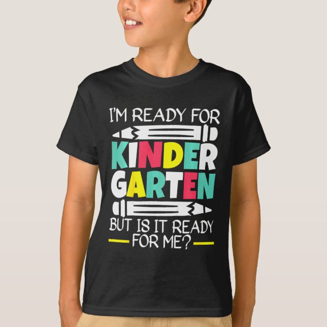 Kinder, die ich zum Kindergarten bereite, aber daf T-Shirt (Vorderseite)