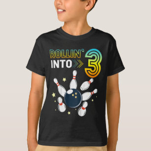 Kinder, die in den 3 Jahre alten Geburtstag Bowlin T-Shirt