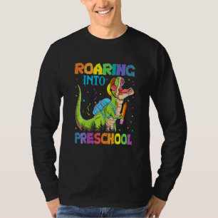 Kinder, die in die Vorschule Dinosaurier Lehrer vo T-Shirt