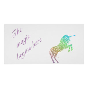 Kinder "Die Magie fängt hier an" Einhorn-Glossy-Po Poster