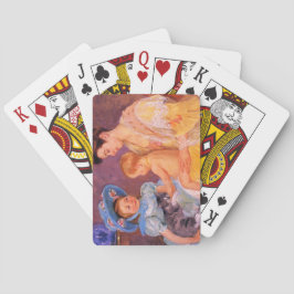 Kinder, die mit einer Katze spielen (von Mary Cass Spielkarten