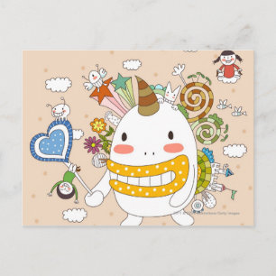 Kinder, die mit Monster spielen Postkarte