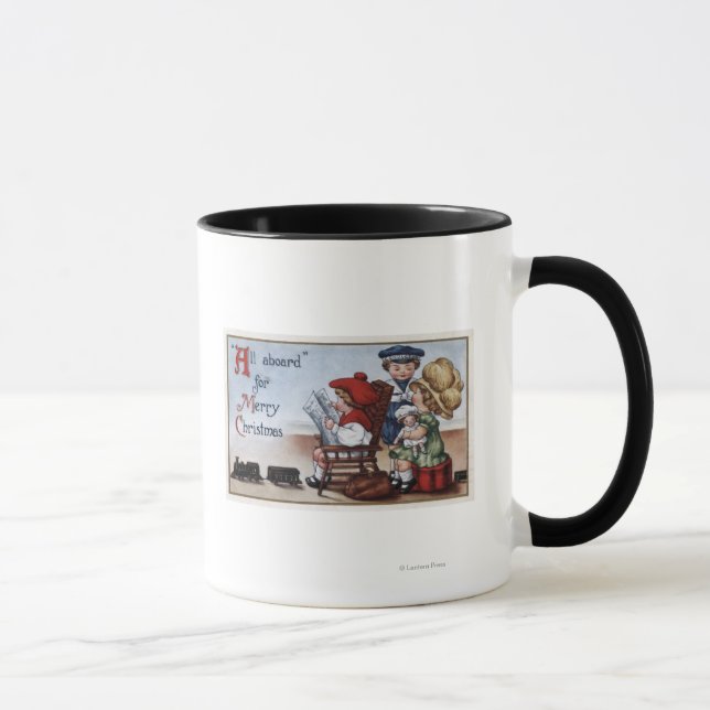 Kinder, die so tun, als wären sie in einem Zug Tasse (Rechts)